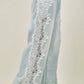 Preorder Floral Lace Side-Panel Wide-Leg Jeans | Denim/White