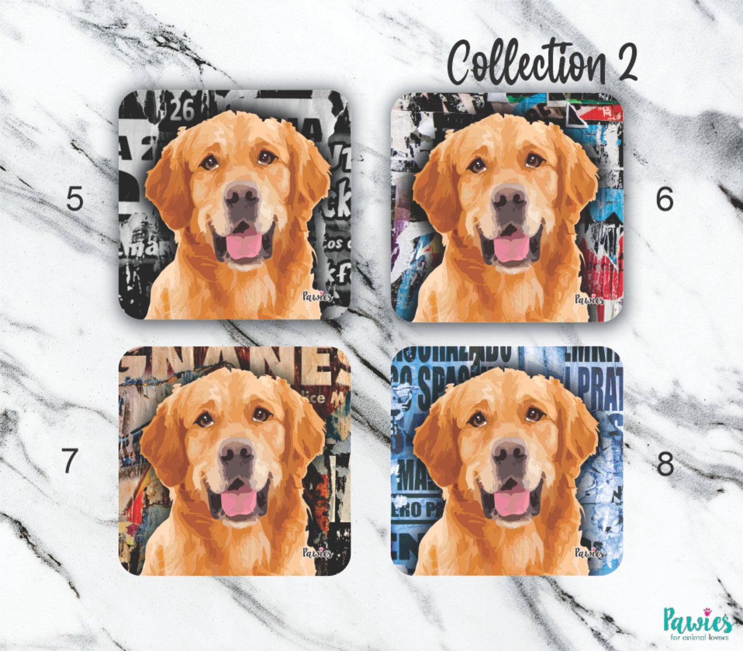 Golden Retriever Set of 4 Coasters