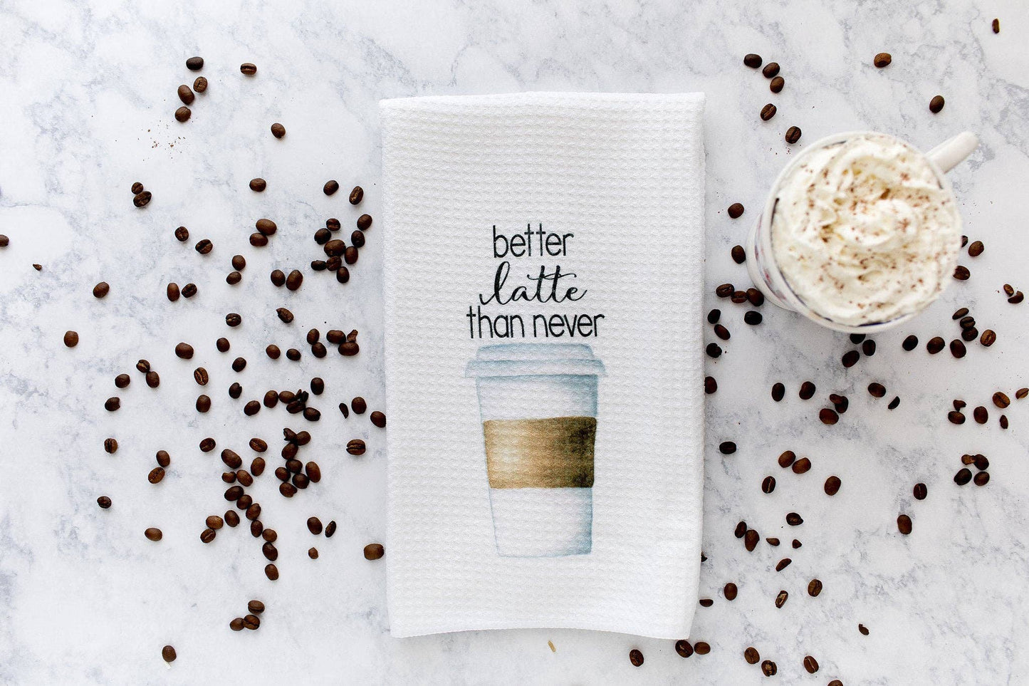 Coffee Lover Funny Kitchen Towels: Better Latte