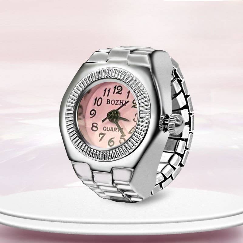 Ring  Watch  CIRCLE SILVER PINK
