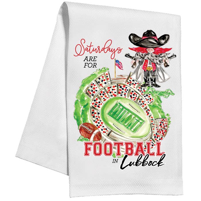 Saturdays are for Football in Lubbock Kitchen Towel