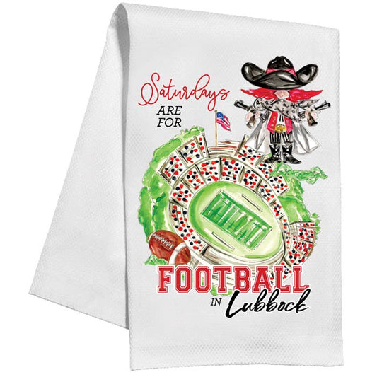 Saturdays are for Football in Lubbock Kitchen Towel