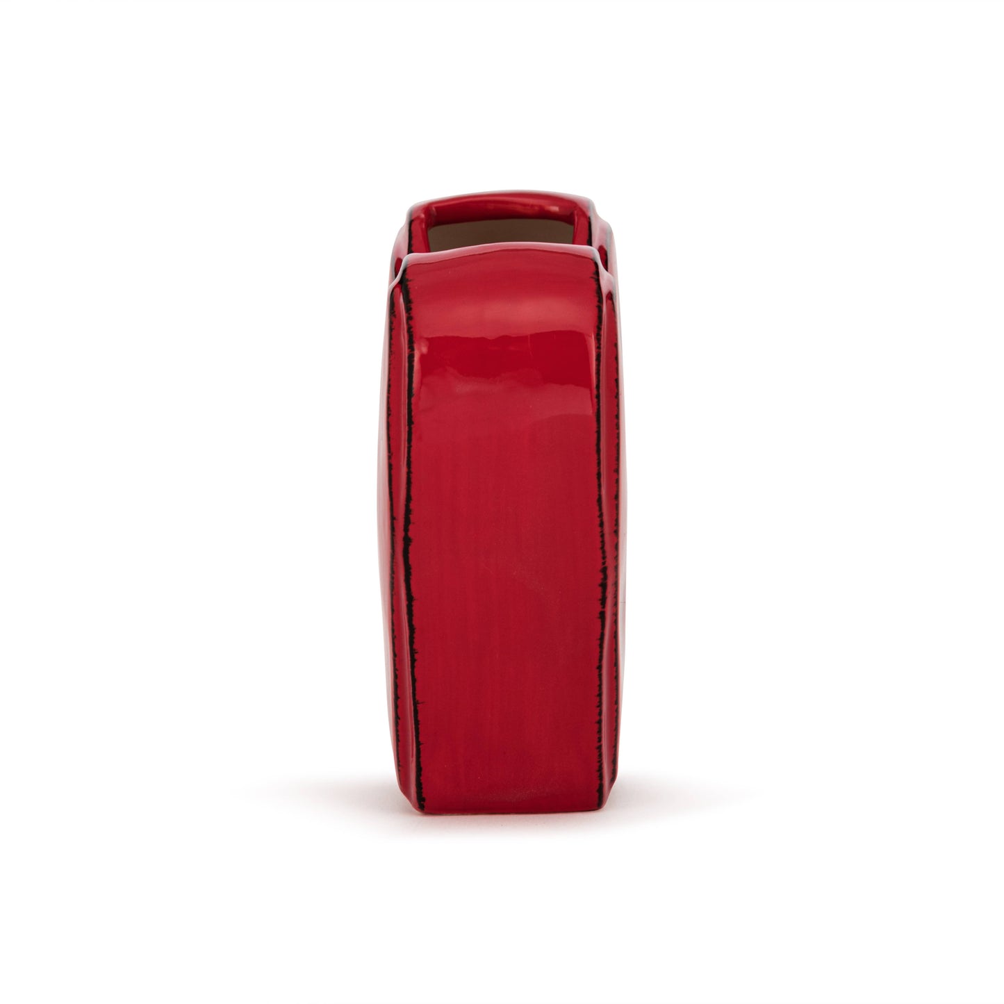 Red Heart Shaped Ceramic Vase