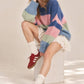 Pastel Colorblock Knit Sweater in Blue Multi