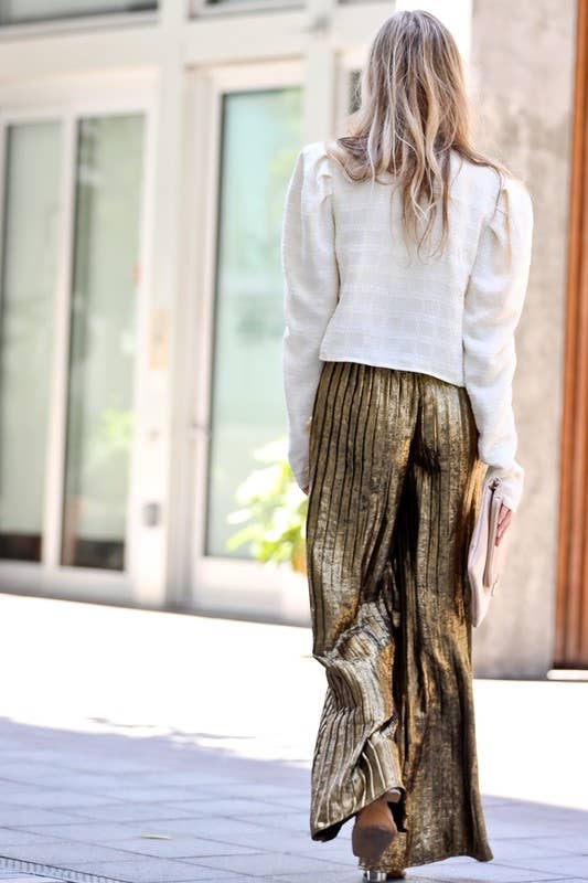 Silver Wide Leg Pants