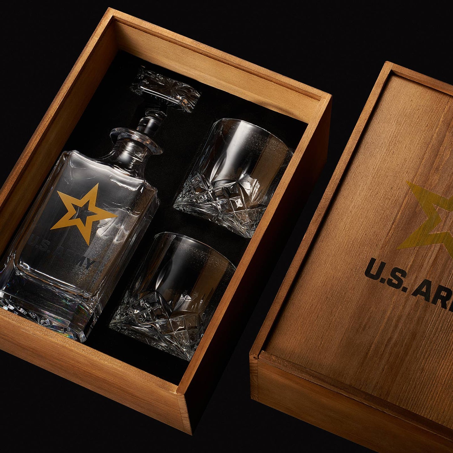 Army Whiskey Decanter + 2 glasses