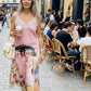 Italian Maxi Dress - BARBIE PINK – Watercolour print, Made in Italy, Polyester: One size