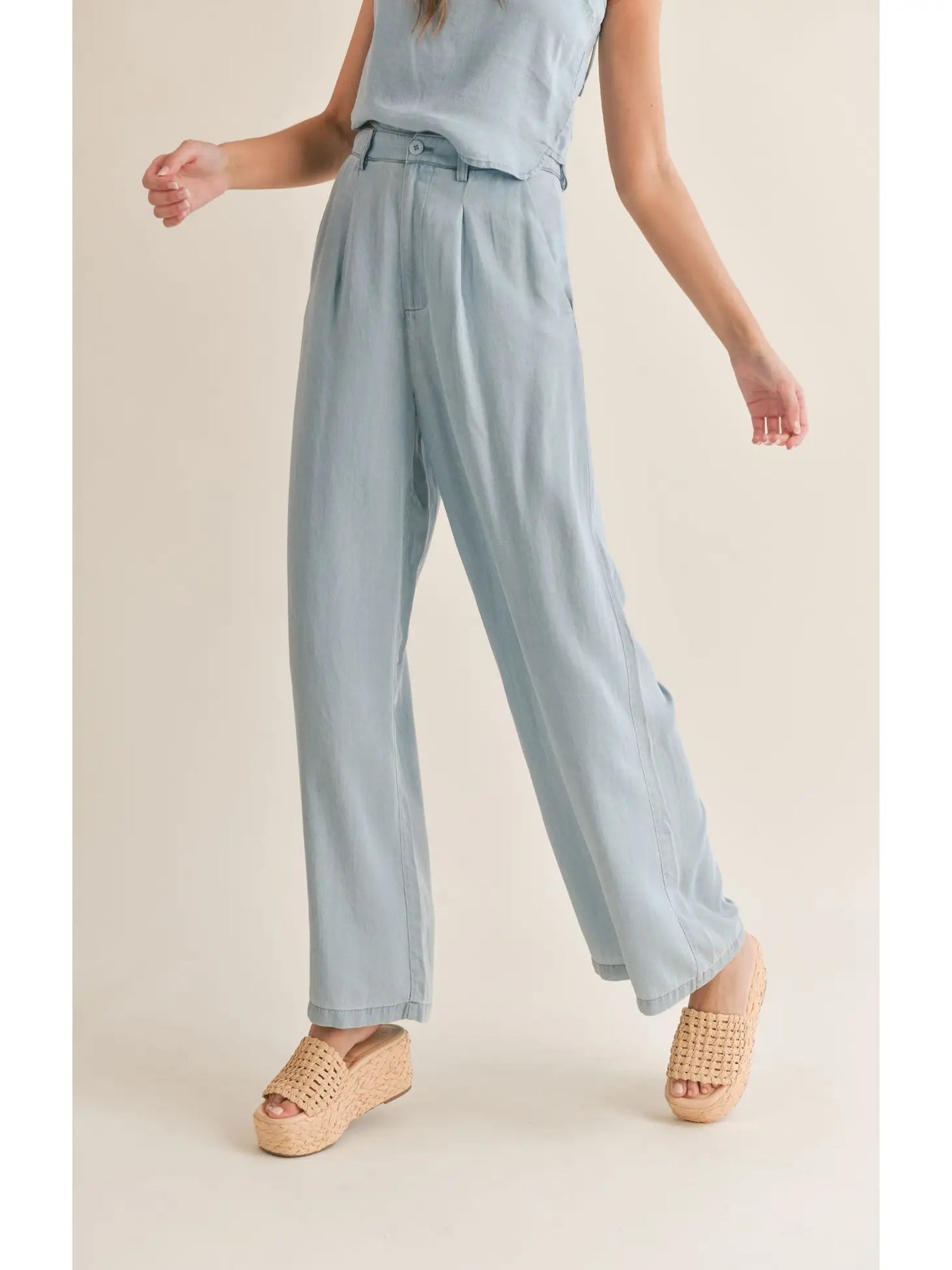 Soft Breeze Chambray Wide Leg Pant