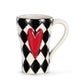 Diamond Checker Red Heart Mug - 15oz