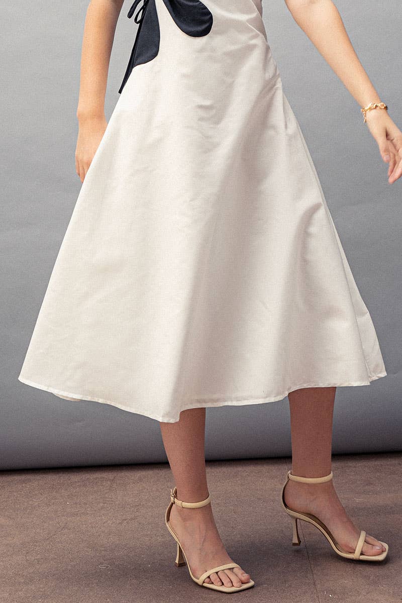 Floral Applique One Shoulder Lace Up