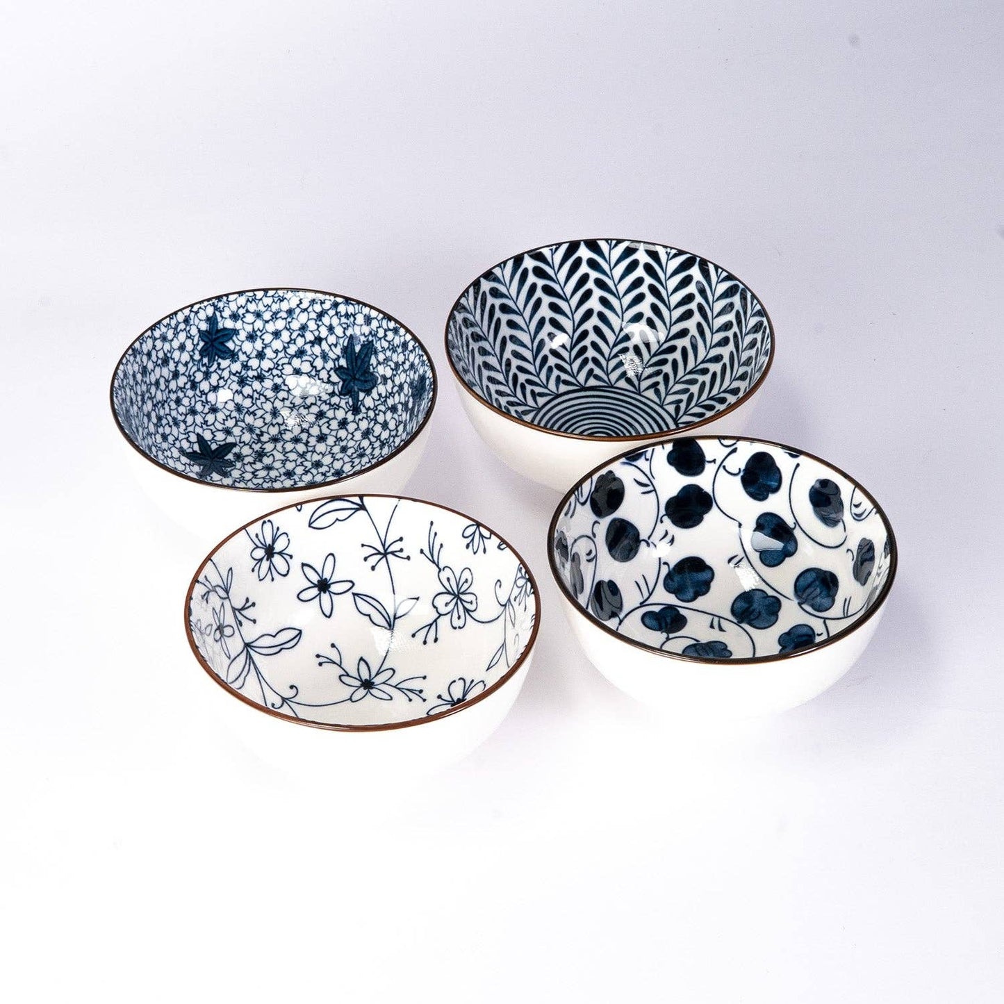 Nippon Blue 4 Piece Rice Set of 10oz 4.5"D Bowl Gift Set (1/12)