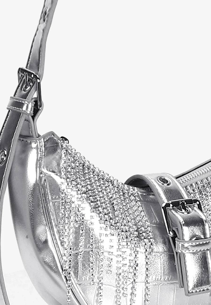 Silver Diamanté Shoulder Bag