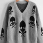 Skull V-neck Sweater