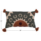 Cotton Lumbar Pillow Suzani Embroidery & Tassels