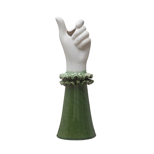 Hand Vase in Green