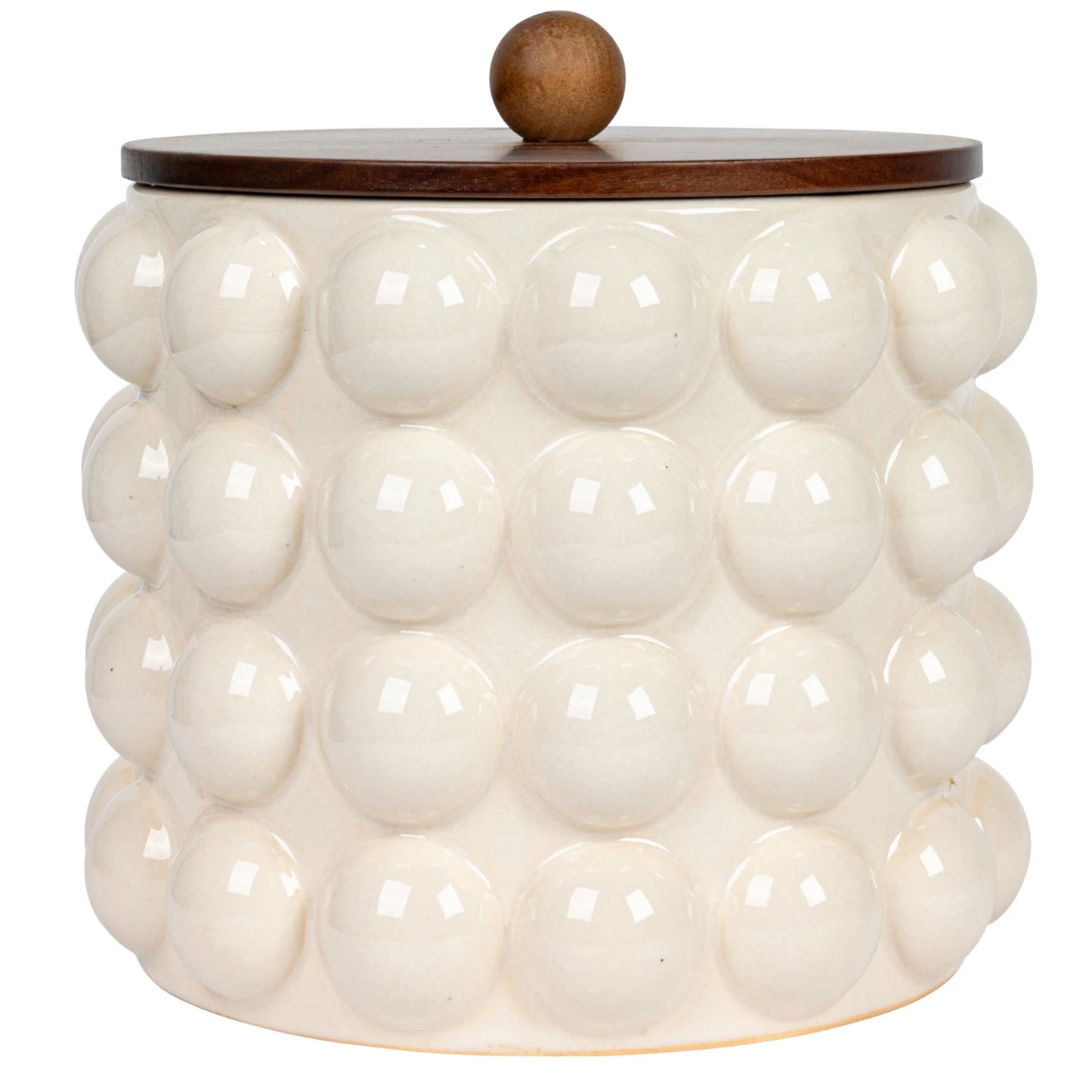 Stoneware Canister w/ Raised Dots