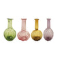 Hand-Blown Recycled Glass Vases, 4 Styles, Set of 4 (Each One Will Vary)