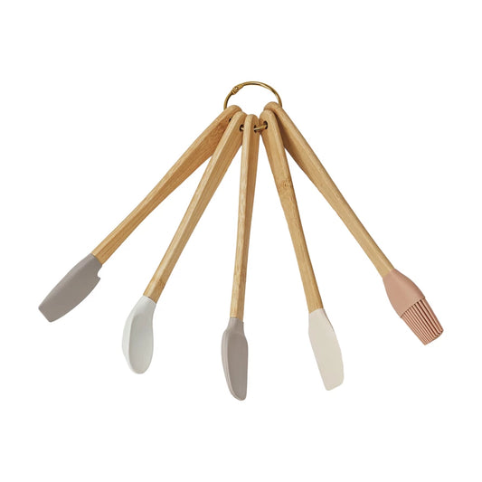 Bamboo And Silicone Spatula Set
