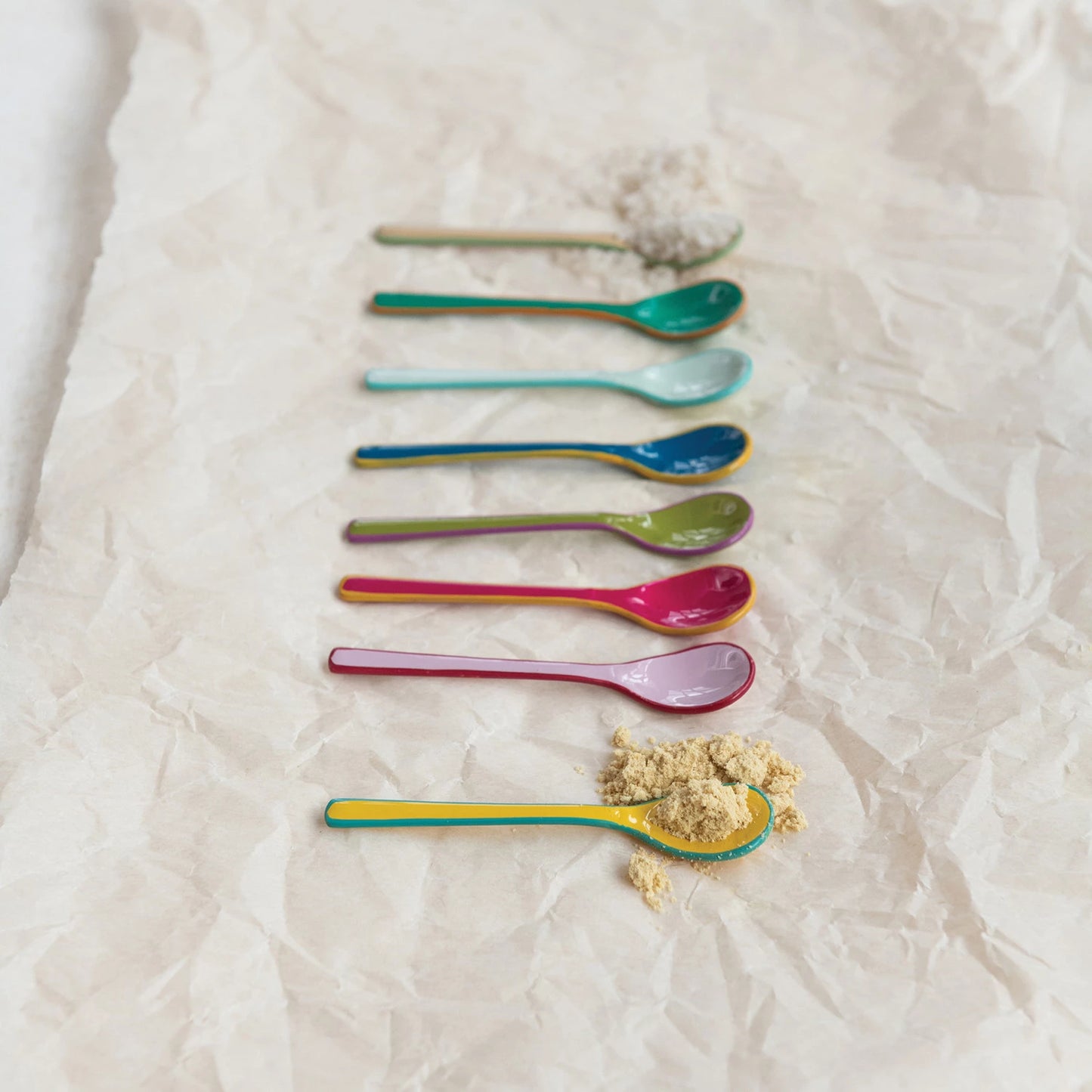 Enamled Stainless Salt Spoons