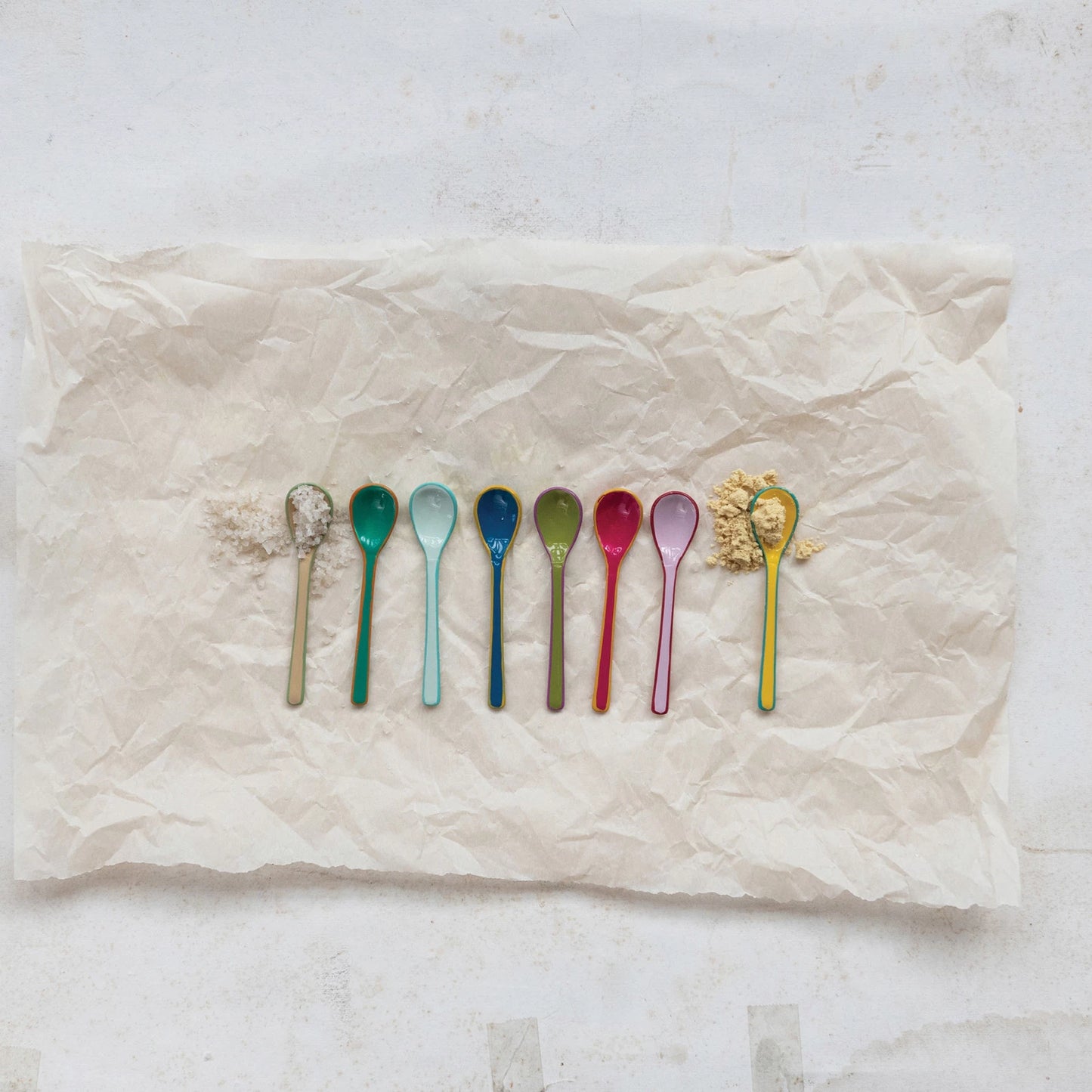 Enamled Stainless Salt Spoons