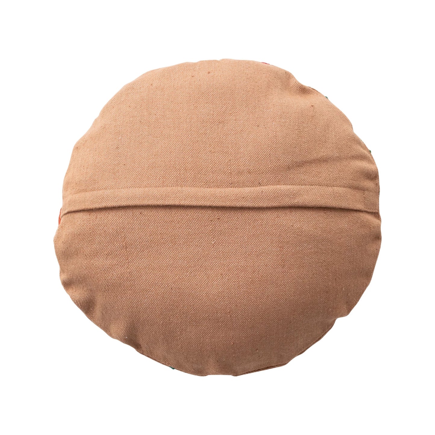 Fabric Indoor/Outdoor Pillow with Embroidered Peacock & Flowers