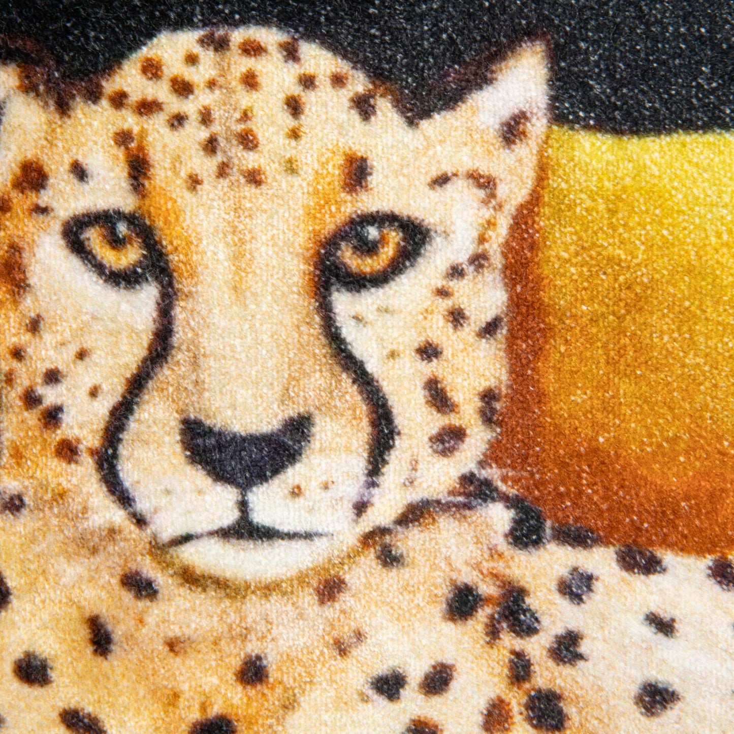 Cotton Blend Velvet Printed Lumbar Pillow with Eyelash Fringe