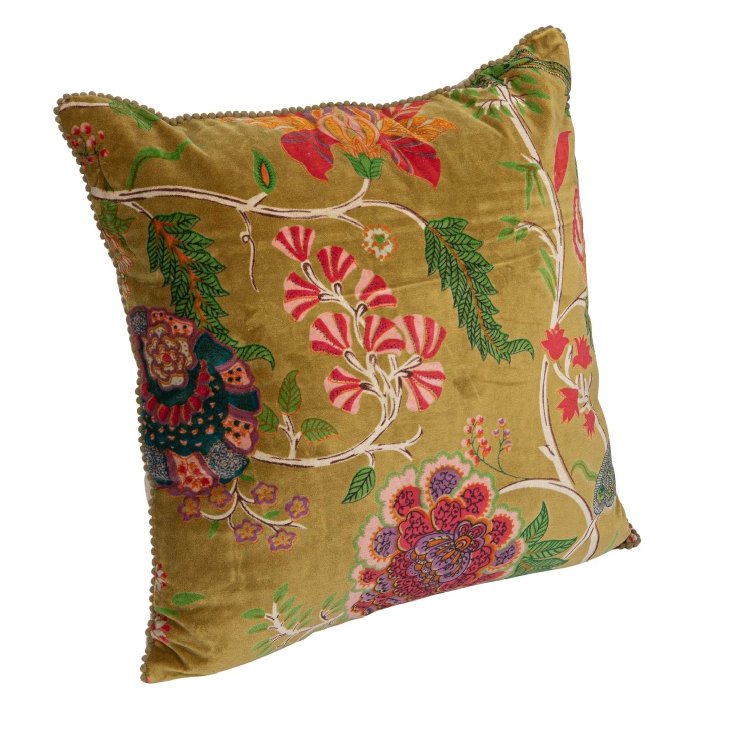 20" Square Cotton Blend Velvet Printed Pillow (Each Will Vary)