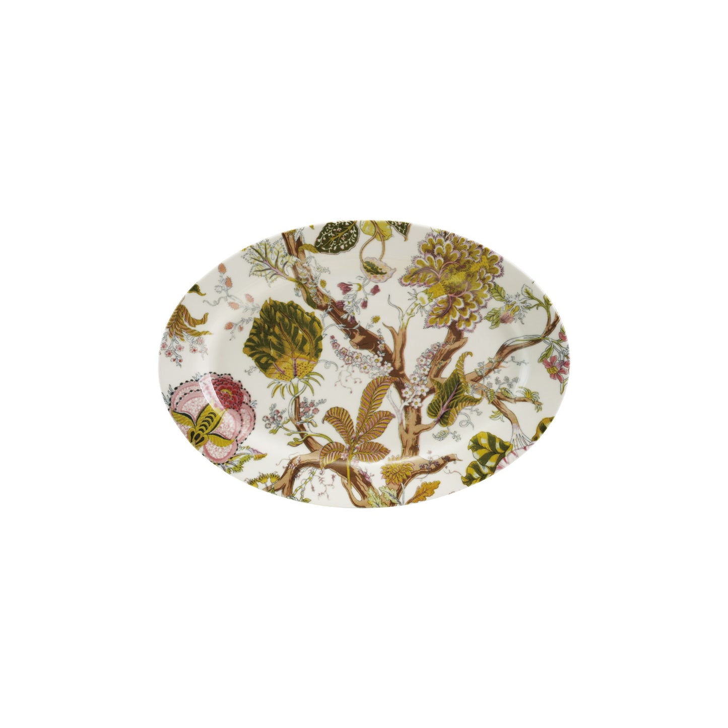 Oval Printed Stoneware Platter w/ Botanicals