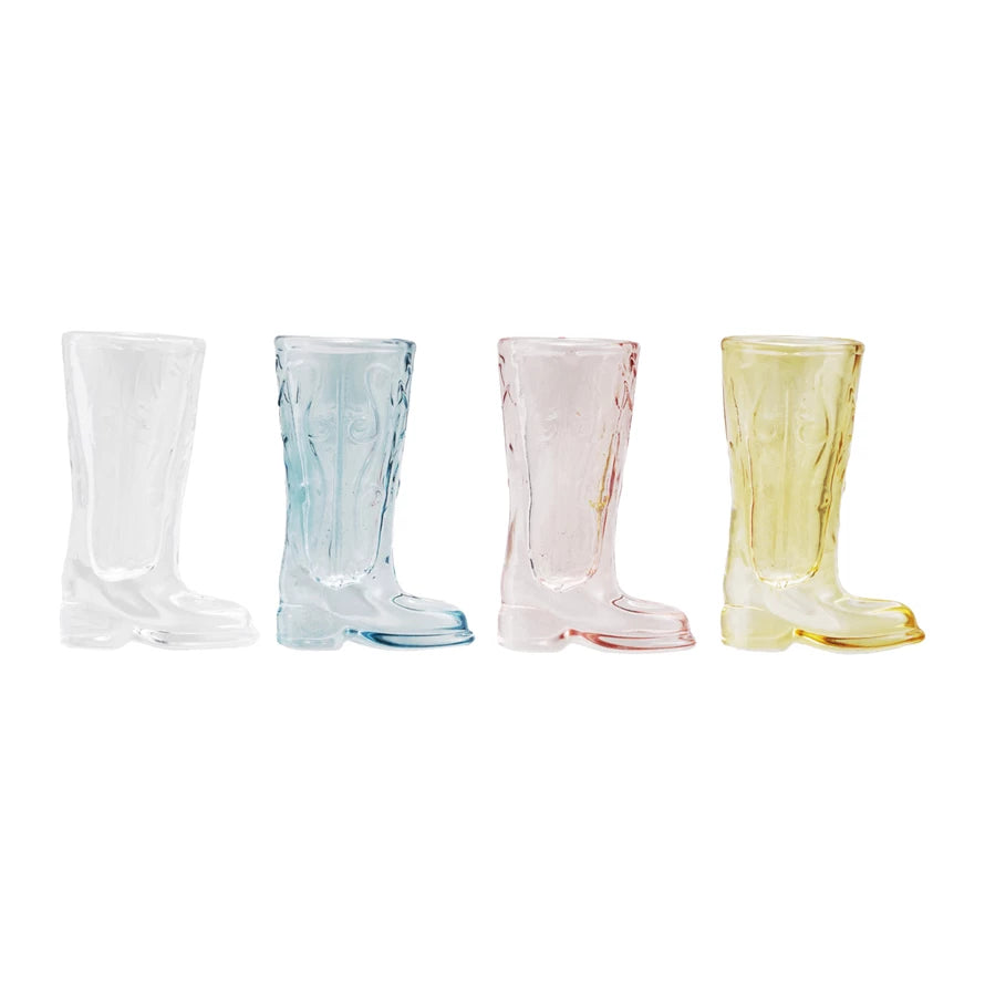 Glass Cowboy Boot Shot Glasses