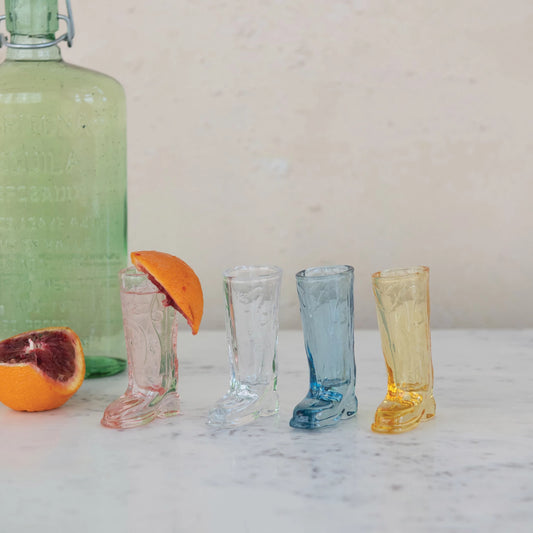 Glass Cowboy Boot Shot Glasses