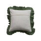 18" Square Cotton Pillow with Floral Pattern, Embroidery & Ruffle