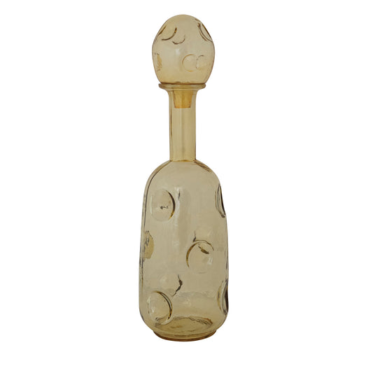 1-3/4 Quart Glass Organic Shaped Decanter with Stopper, Tangerine Color