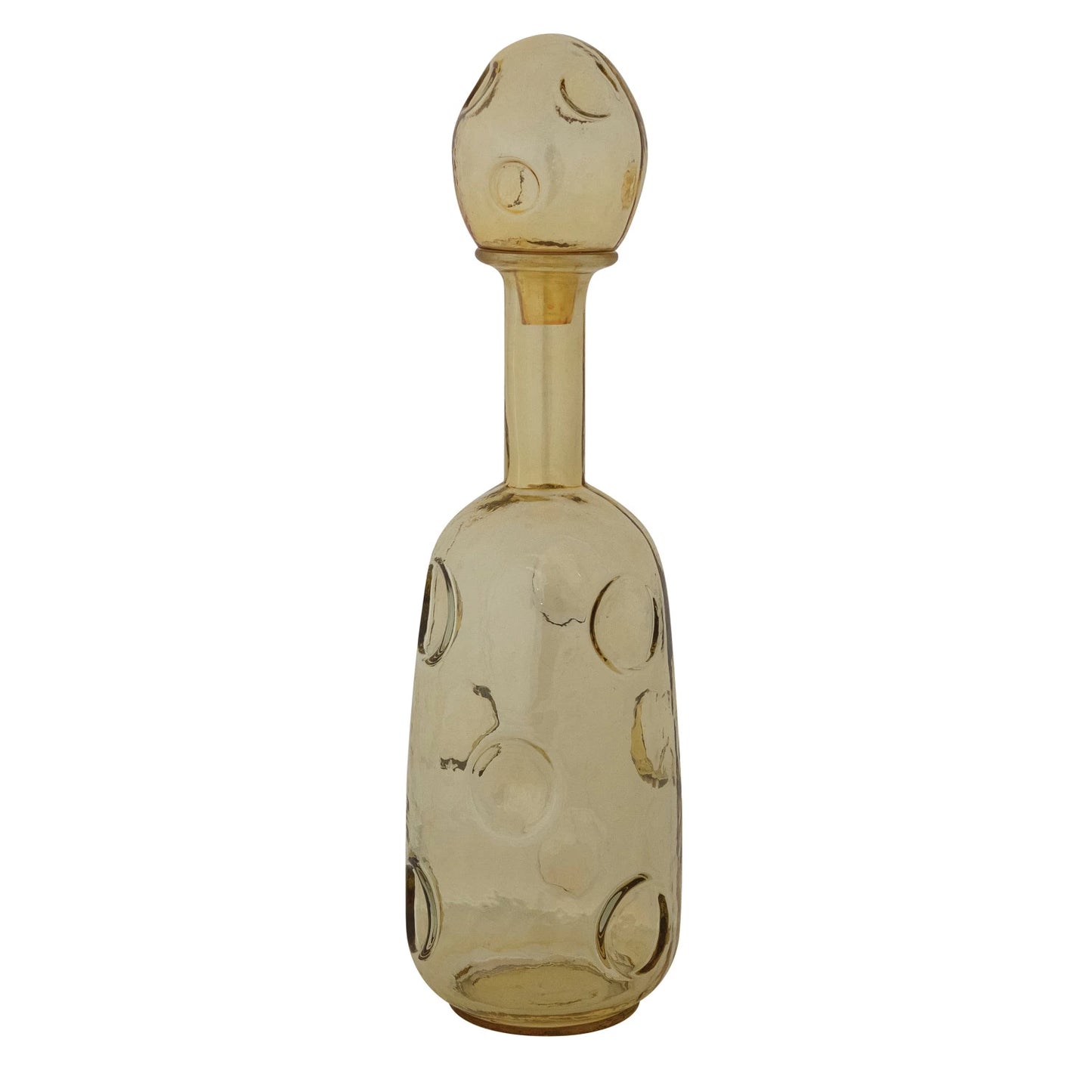 1-3/4 Quart Glass Organic Shaped Decanter with Stopper, Tangerine Color