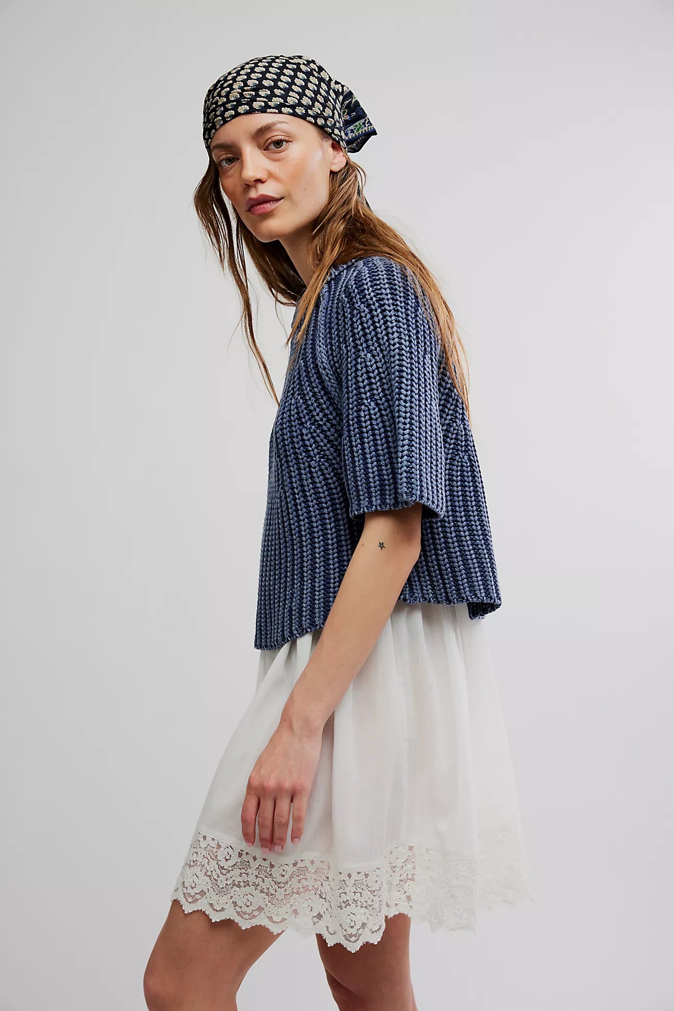 Free People Amy Sweater Tee Navy Academy