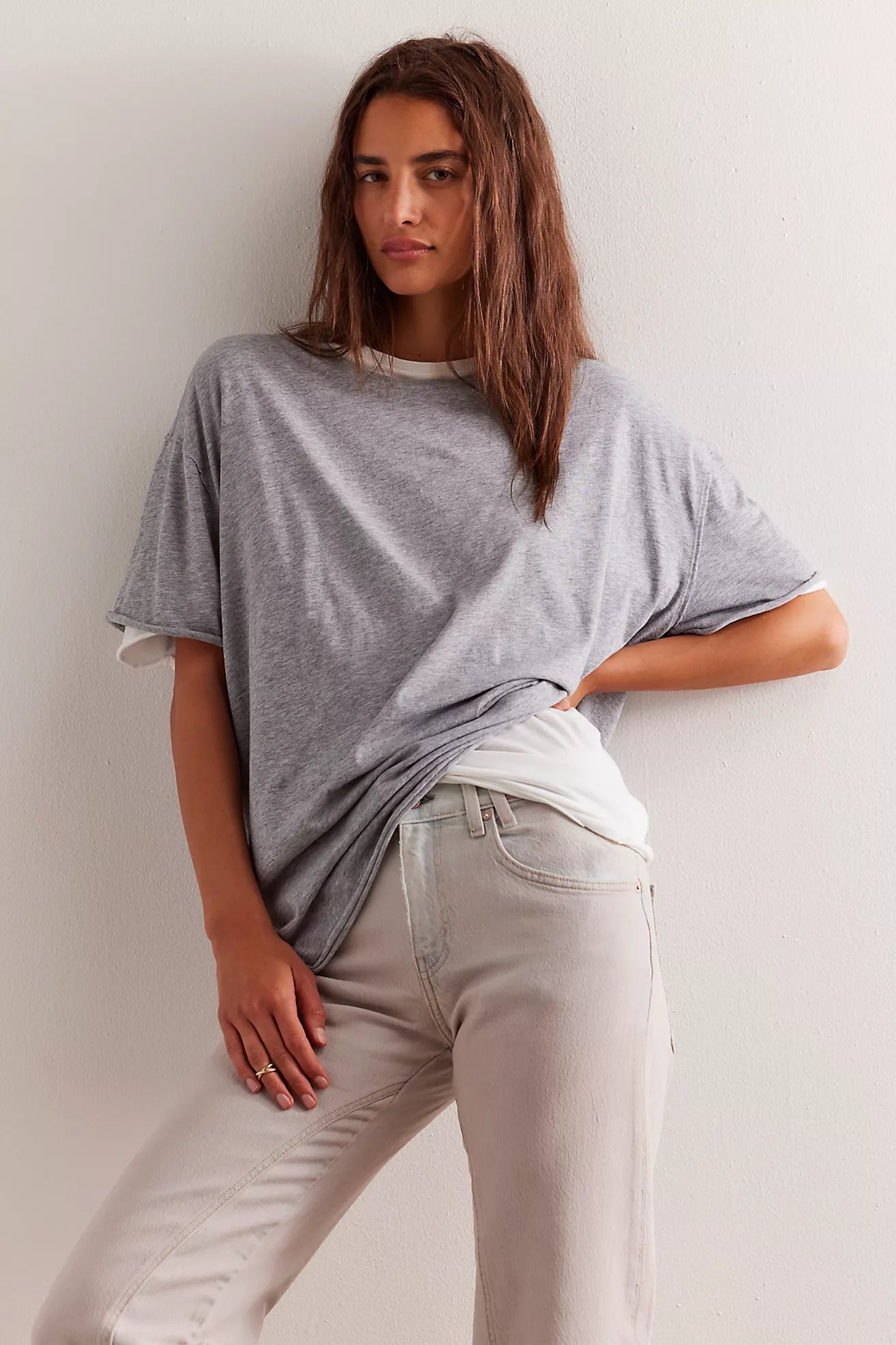 FREE PEOPLE  Nina Tee Heather Grey