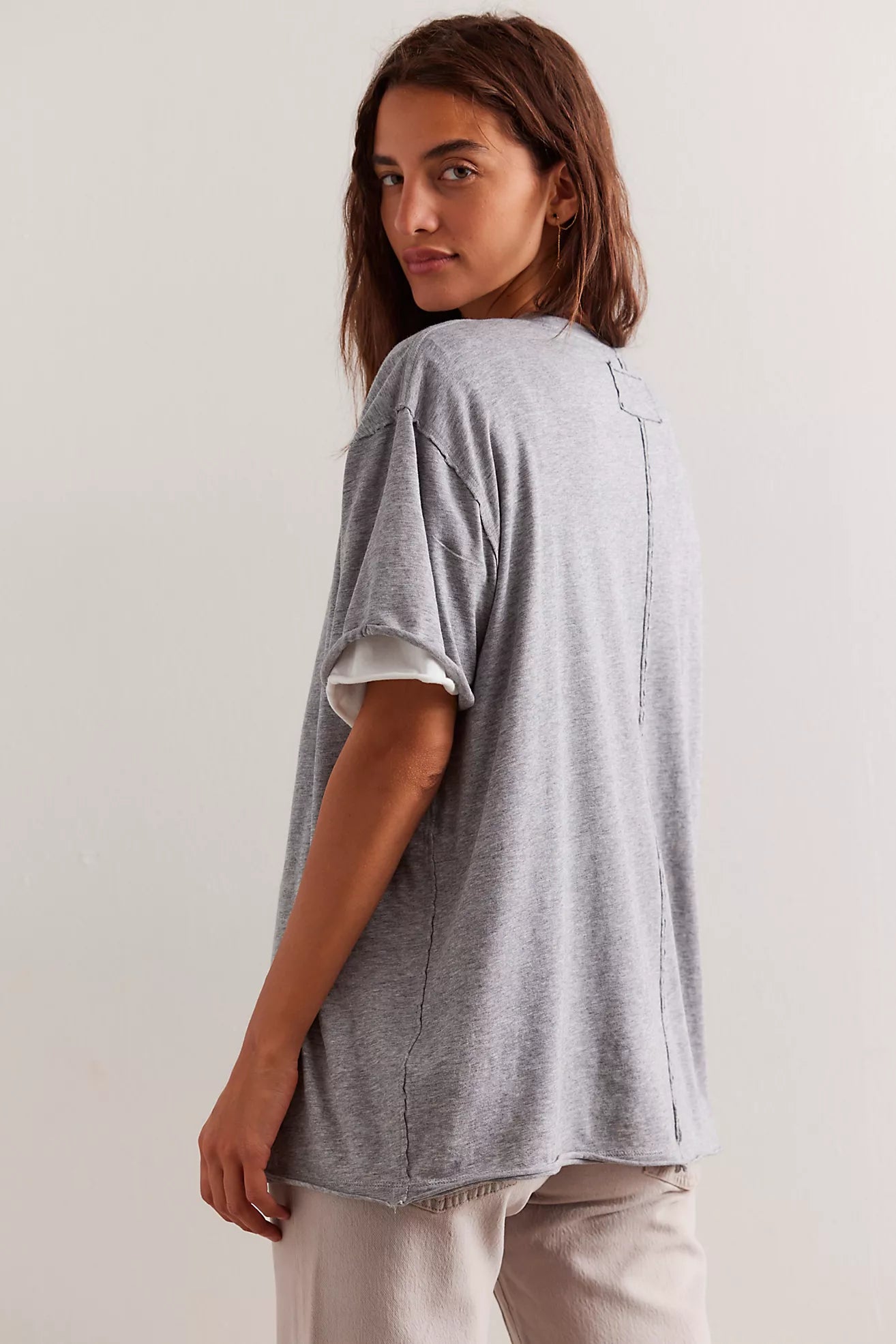 FREE PEOPLE  Nina Tee Heather Grey