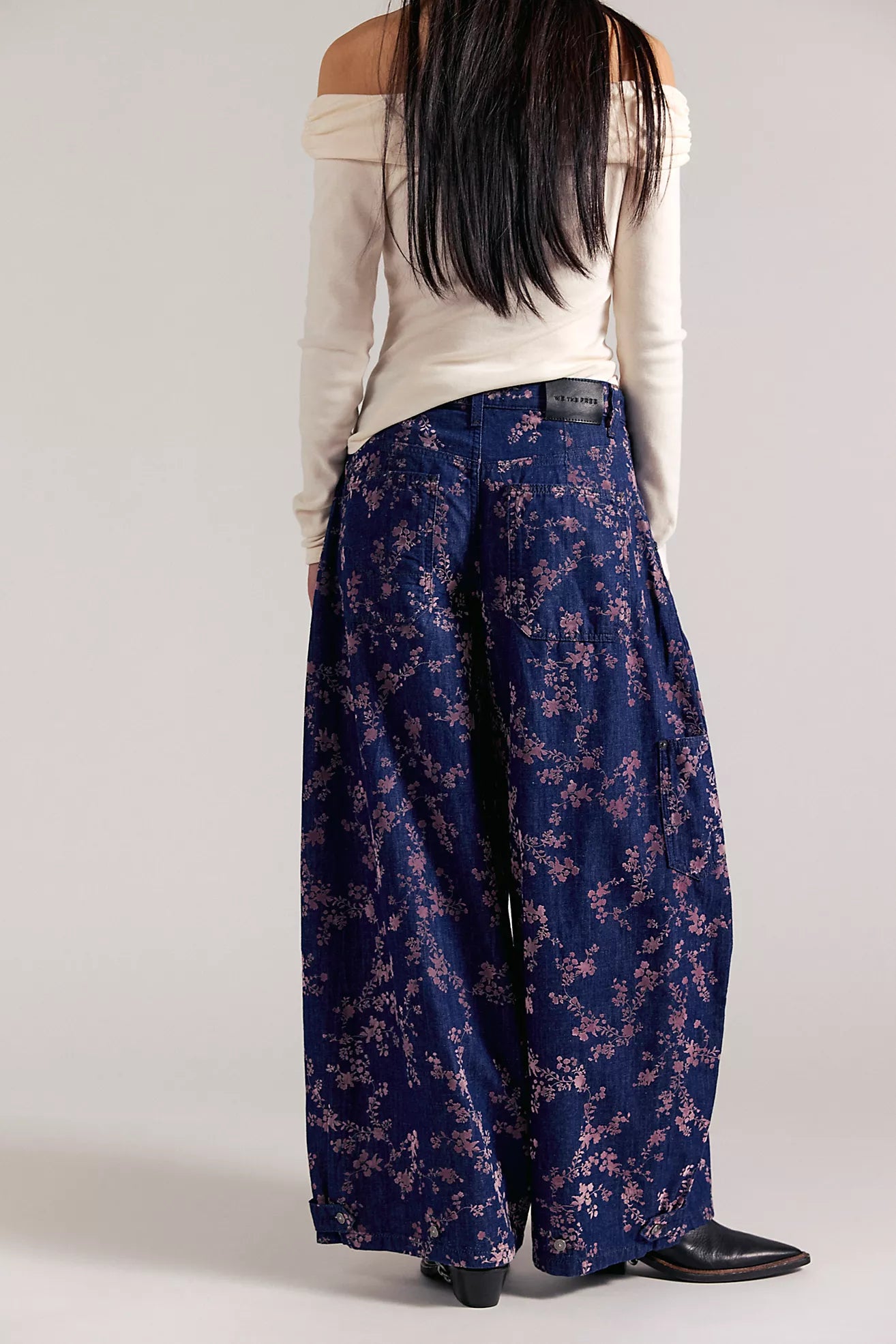 Free People Baggy Trouser Jean Flocked Meadow Floral