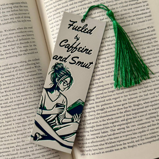 Fueled By Caffeine  and Smut 3D Bookmark