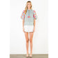 Floral Print Embroidered Top