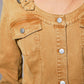 Western Buckle Denim Jacket: WASHED CAMEL