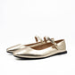 Mary Janes ballet flats: Gold