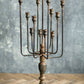 13-Candle Iron Candelabra: Black