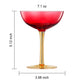 Red & Gold Coupe Deco Glass, Set  2