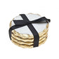 Set of Four Round Marble Coasters Gold Edge - Gift Guide: Marble