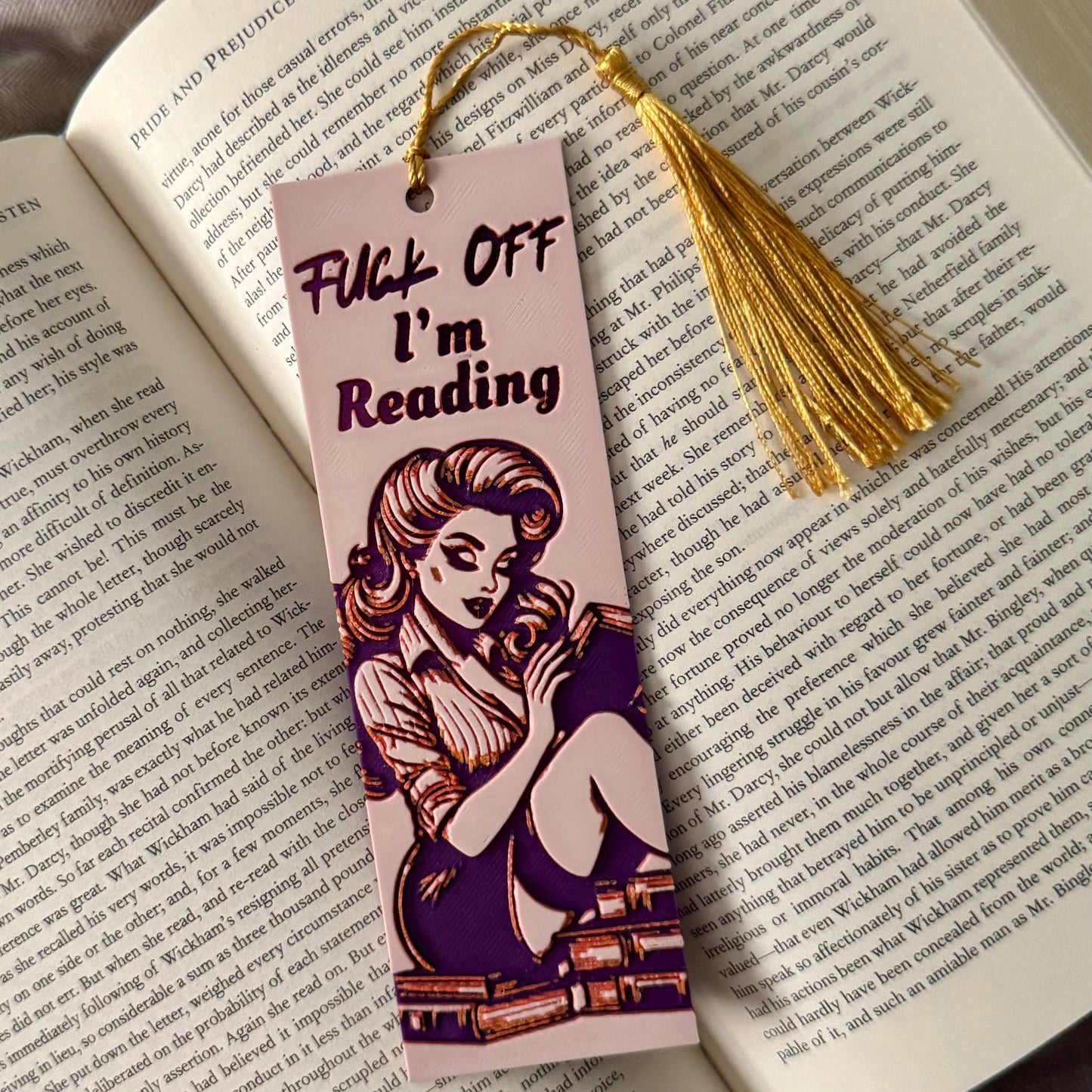 Fuck Off I'm Reading 3D Bookmark