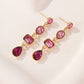 4 Tier Drop Layer Rhinestone Earrings EMERALD