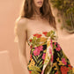 Two-Tone Floral Convertible Flyaway Halter Top