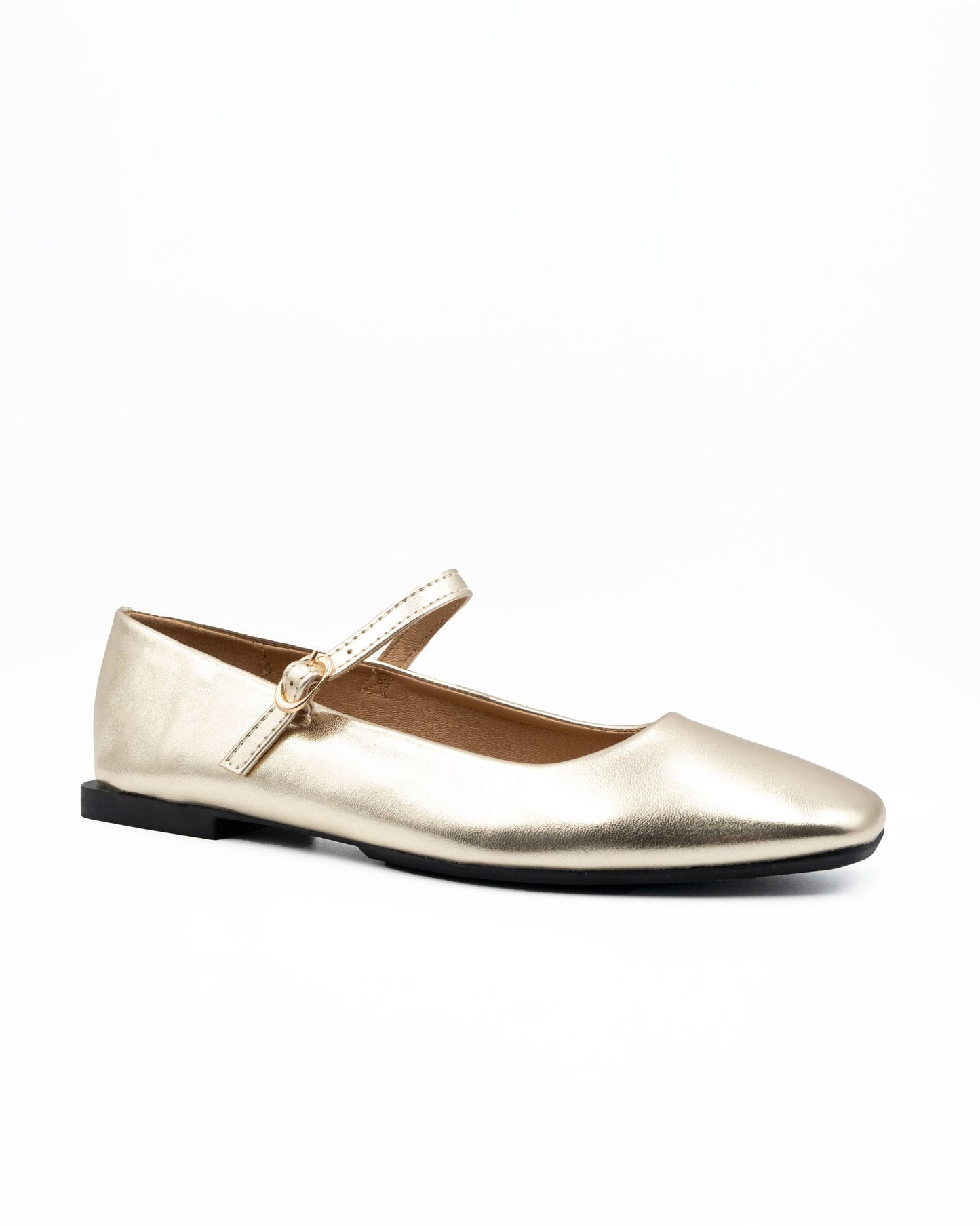 Mary Janes ballet flats: Gold