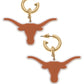Texas Longhorns Resin Logo Drop Hoop Earrings
