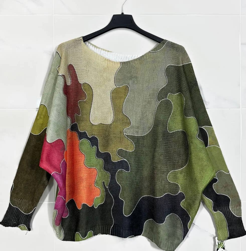 Camo Print Sweater | One Size | Preorder
